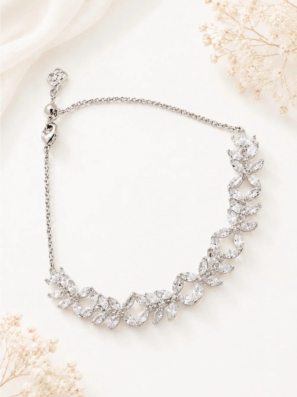 Kendra Scott Rosalie Silver Tennis Bracelet in White CZ - Picture 3 of 6